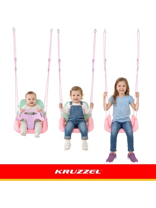 Kruzzel 3 viename pastelinės vaikiškos sūpynės 4