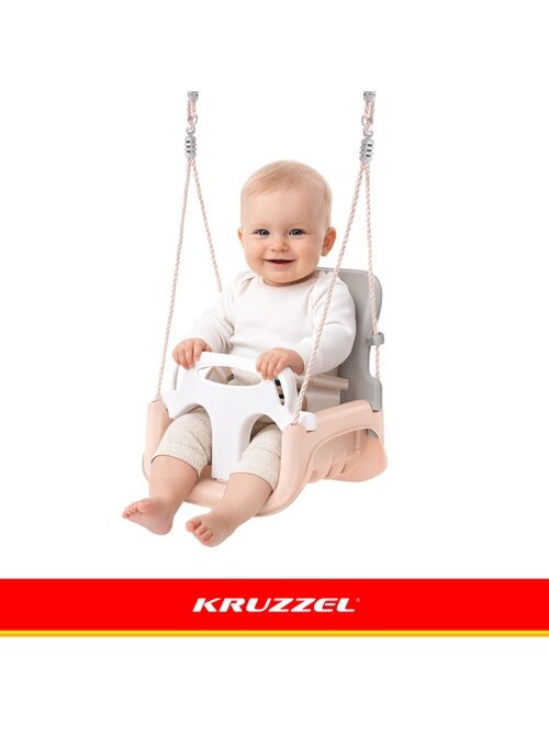 Kruzzel 3 viename pilkai smėlio spalvos vaikiškos sūpynės 7