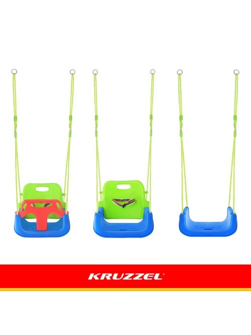 „Kruzzel“ 3 viename žalios ir mėlynos vaikiškos sūpynės 11
