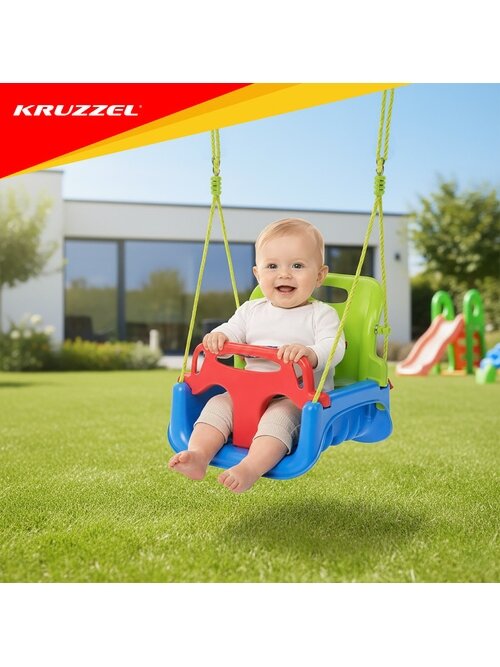 „Kruzzel“ 3 viename žalios ir mėlynos vaikiškos sūpynės 16