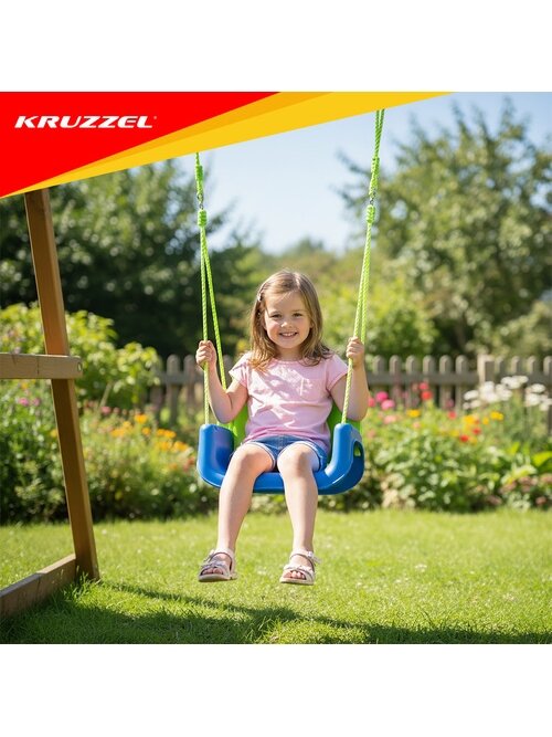 „Kruzzel“ 3 viename žalios ir mėlynos vaikiškos sūpynės 17