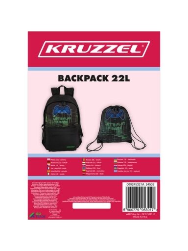 Kuprinė 22L - mokyklinė Kruzzel 24532