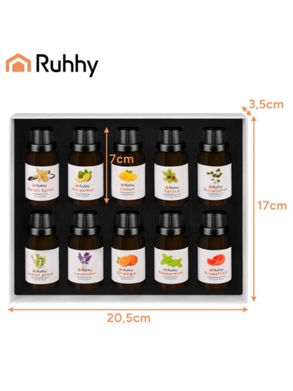 Kvapieji aliejai - 10 vnt. rinkinys, 15 ml, Ruhhy 21938 2
