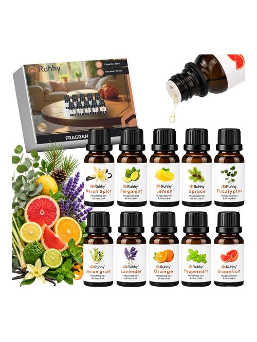 Kvapieji aliejai - 10 vnt. rinkinys, 15 ml, Ruhhy 21938