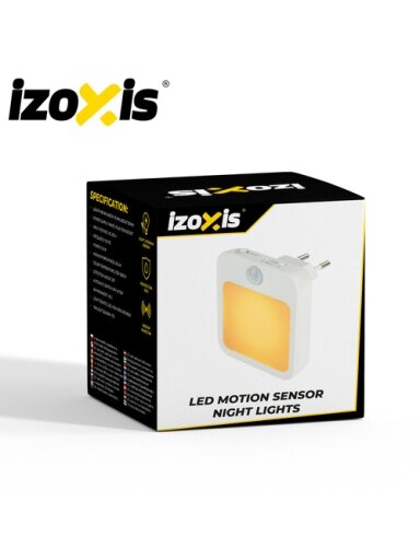 LED naktinė lemputė su judesio jutikliu – 2 vnt. „Izoxis“