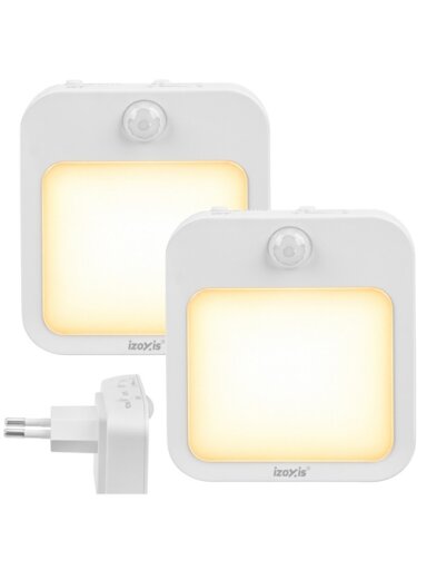 LED naktinė lemputė su judesio jutikliu – 2 vnt. „Izoxis“