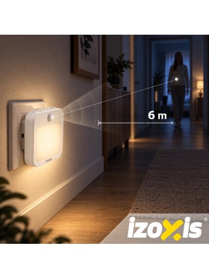 LED naktinė lemputė su judesio jutikliu – 2 vnt. „Izoxis“ 17 LED naktinė lemputė su judesio jutikliu – 2 vnt. „Izoxis“ 17