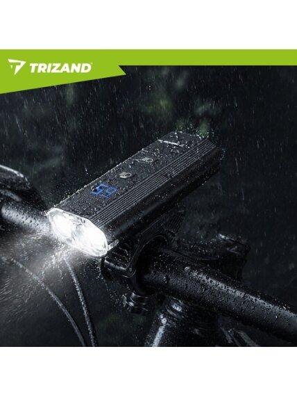 LED 1300 lm dviračio žibintas + Trizand galinis žibintas 15 LED 1300 lm dviračio žibintas + Trizand galinis žibintas 15