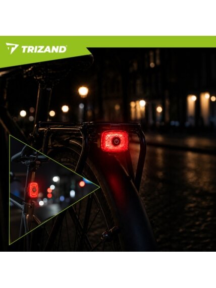 LED 1300 lm dviračio žibintas + Trizand galinis žibintas 17 LED 1300 lm dviračio žibintas + Trizand galinis žibintas 17