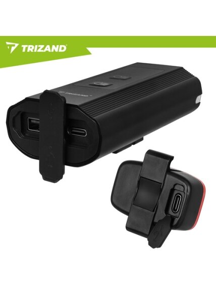 LED 1300 lm dviračio žibintas + Trizand galinis žibintas 6 LED 1300 lm dviračio žibintas + Trizand galinis žibintas 6