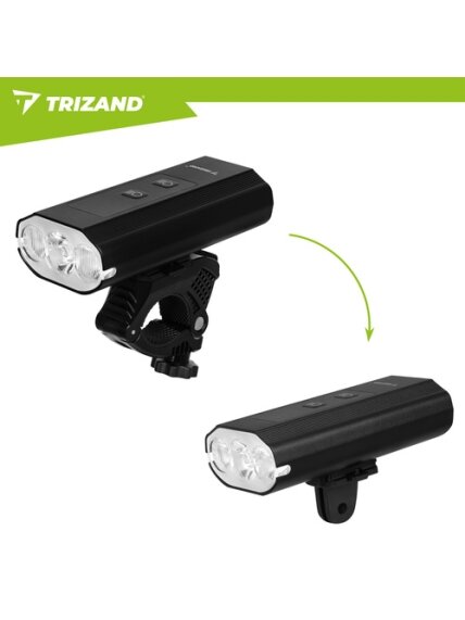 LED 1300 lm dviračio žibintas + Trizand galinis žibintas 8 LED 1300 lm dviračio žibintas + Trizand galinis žibintas 8