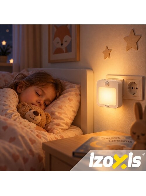 LED naktinė lemputė su judesio jutikliu – 2 vnt. „Izoxis“ 15 LED naktinė lemputė su judesio jutikliu – 2 vnt. „Izoxis“ 15