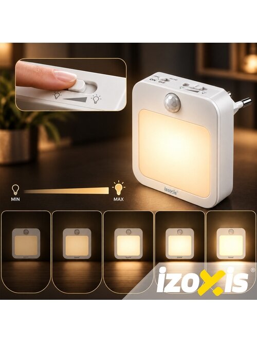 LED naktinė lemputė su judesio jutikliu – 2 vnt. „Izoxis“ 18