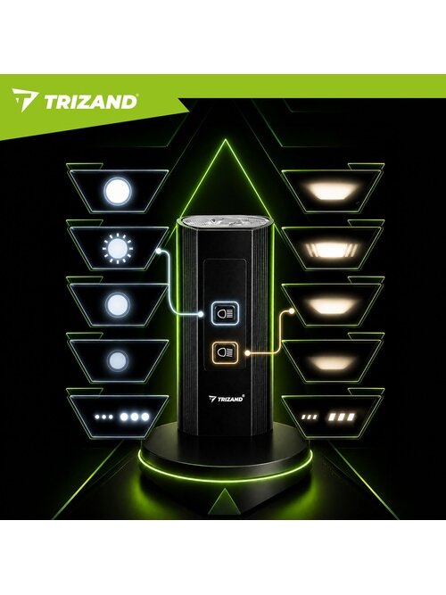 LED 1300 lm dviračio žibintas + Trizand galinis žibintas 10