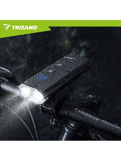 LED 1300 lm dviračio žibintas + Trizand galinis žibintas 15 LED 1300 lm dviračio žibintas + Trizand galinis žibintas 15