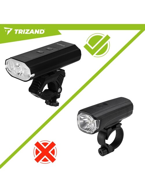 LED 1300 lm dviračio žibintas + Trizand galinis žibintas 19 LED 1300 lm dviračio žibintas + Trizand galinis žibintas 19