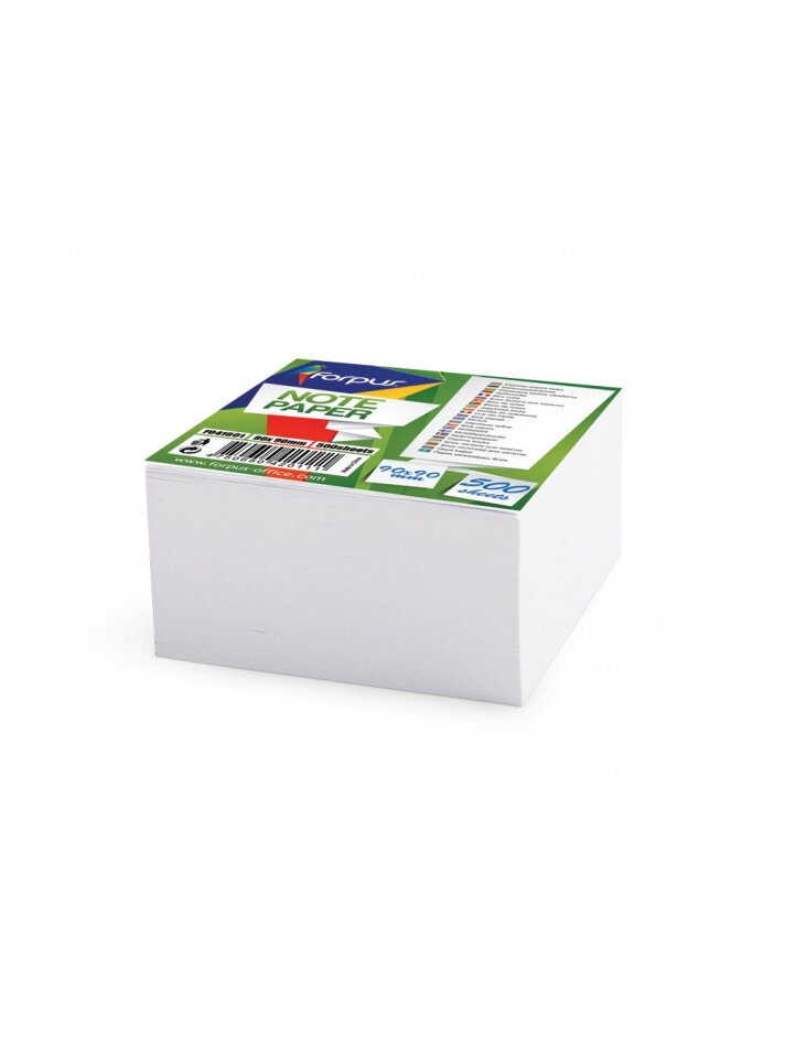 Lapeliai užrašams Forpus, 9x9 cm, balti, klijuoti (500) 0716-009 Lapeliai užrašams Forpus, 9x9 cm, balti, klijuoti (500) 0716-009