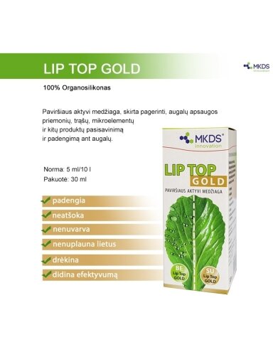 LIP TOP GOLD augalų apsaugos produktų lipnumui padidinti, 30 ml