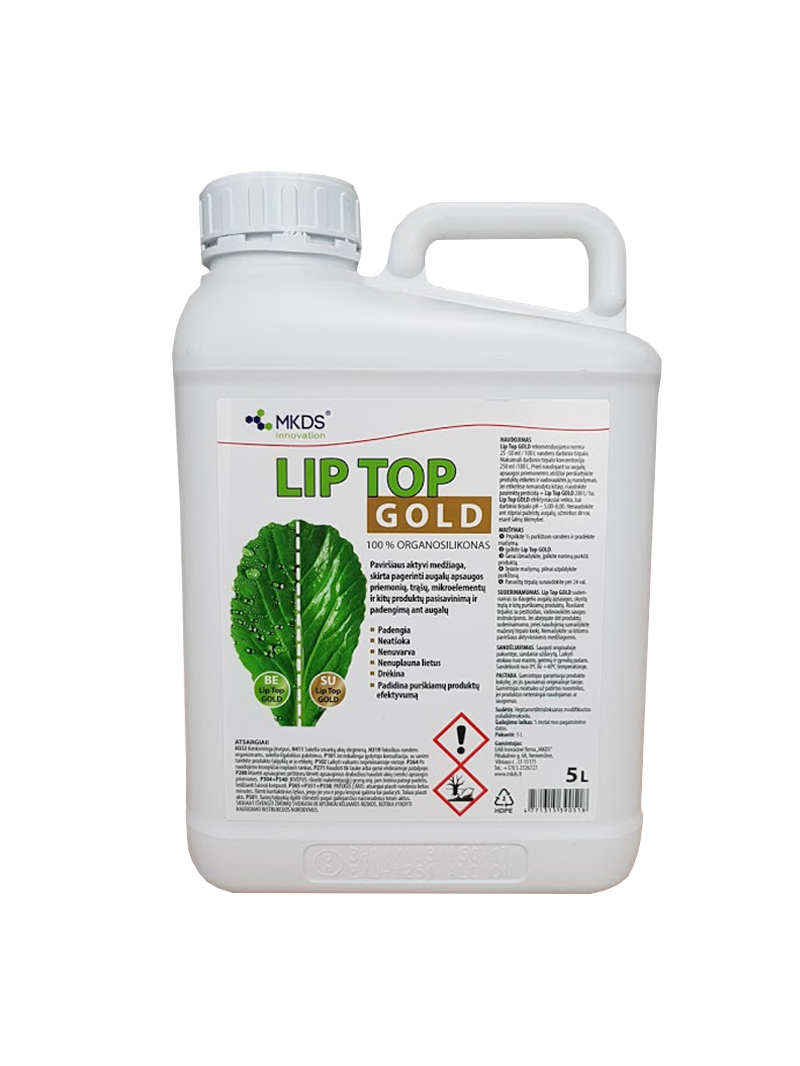 LIP TOP GOLD augalų apsaugos produktų lipnumui padidinti, 5 L LIP TOP GOLD augalų apsaugos produktų lipnumui padidinti, 5 L