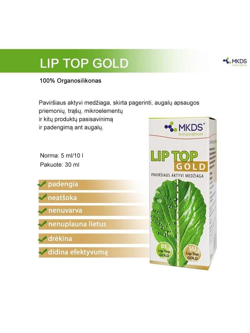 LIP TOP GOLD augalų apsaugos produktų lipnumui padidinti, 30 ml 1