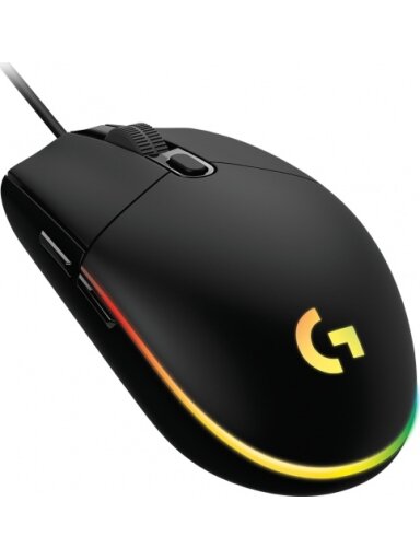 Logitech G102 LIGHTSYNC Laidinė žaidimų pelė, USB, 8000 DPI, Juoda