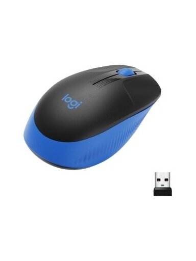 Logitech M190 Full-Size Belaidė pelė, RF Wireless, 1000 DPI, Mėlyna