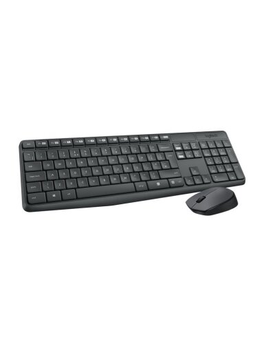 Logitech MK235 Combo Belaidė klaviatūra + pelė, US, Pilka