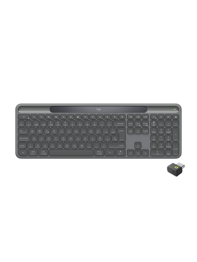 Logitech Signature Slim Solar+ K980 for Business Belaidė klaviatūra, RF+Bluetooth, US Int, Graphite