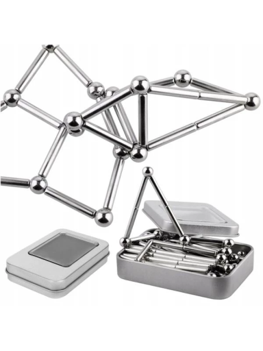 Magnetinis konstruktorius metalinėje dėžutėje Magnetinis konstruktorius metalinėje dėžutėje