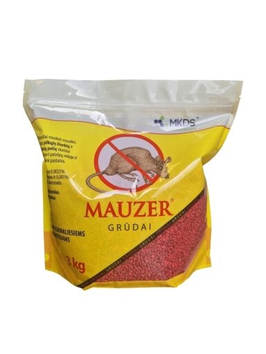 Mauzer grūdai pelių ir žiurkių naikinimui, 3 kg