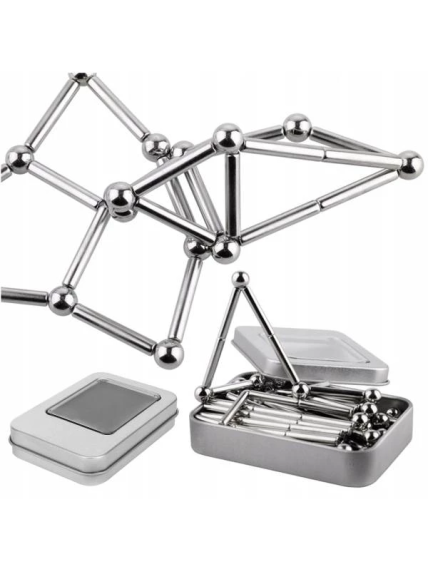 Magnetinis konstruktorius metalinėje dėžutėje Magnetinis konstruktorius metalinėje dėžutėje