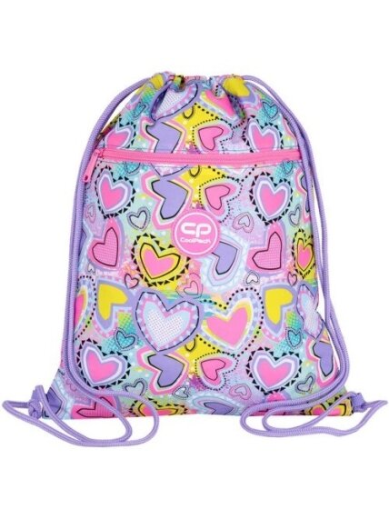 Maišelis sportinei aprangai CoolPack Vert Pastel Hearts Maišelis sportinei aprangai CoolPack Vert Pastel Hearts