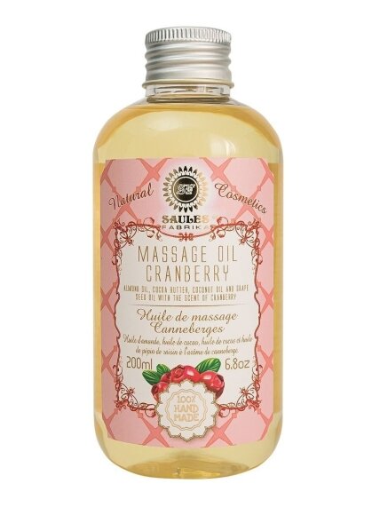 Masažo aliejus CRANBERRY Saules Fabrika, 200 ml Masažo aliejus CRANBERRY Saules Fabrika, 200 ml