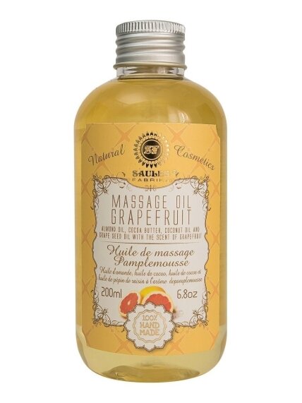 Masažo aliejus GRAPEFRUIT Saules Fabrika, 200 ml Masažo aliejus GRAPEFRUIT Saules Fabrika, 200 ml
