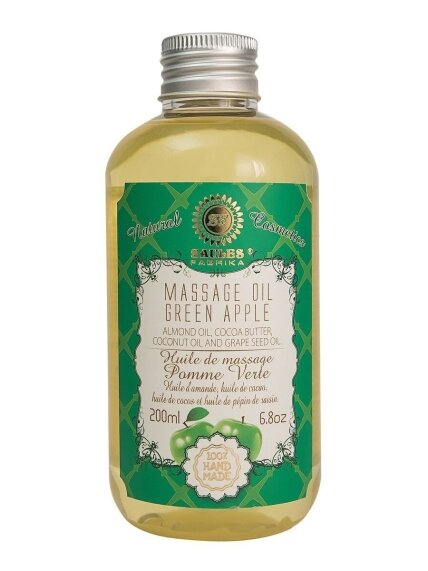 Masažo aliejus GREEN APPLE Saules Fabrika, 200 ml Masažo aliejus GREEN APPLE Saules Fabrika, 200 ml
