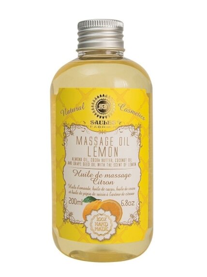 Masažo aliejus LEMON Saules Fabrika, 200 ml Masažo aliejus LEMON Saules Fabrika, 200 ml