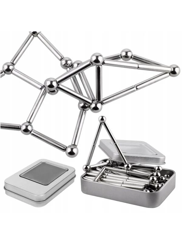 Magnetinis konstruktorius metalinėje dėžutėje Magnetinis konstruktorius metalinėje dėžutėje