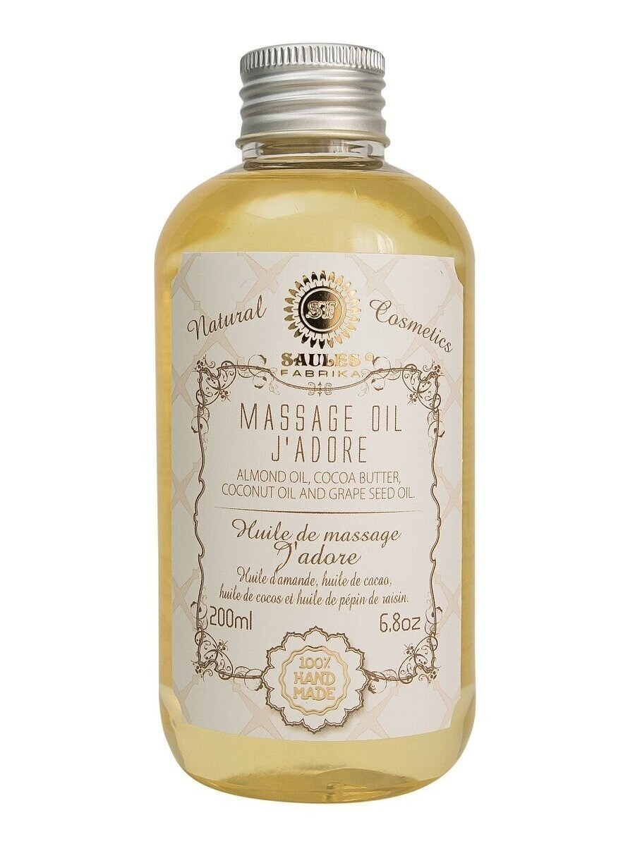 Masažo aliejus J'ADORE Saules Fabrika, 200 ml