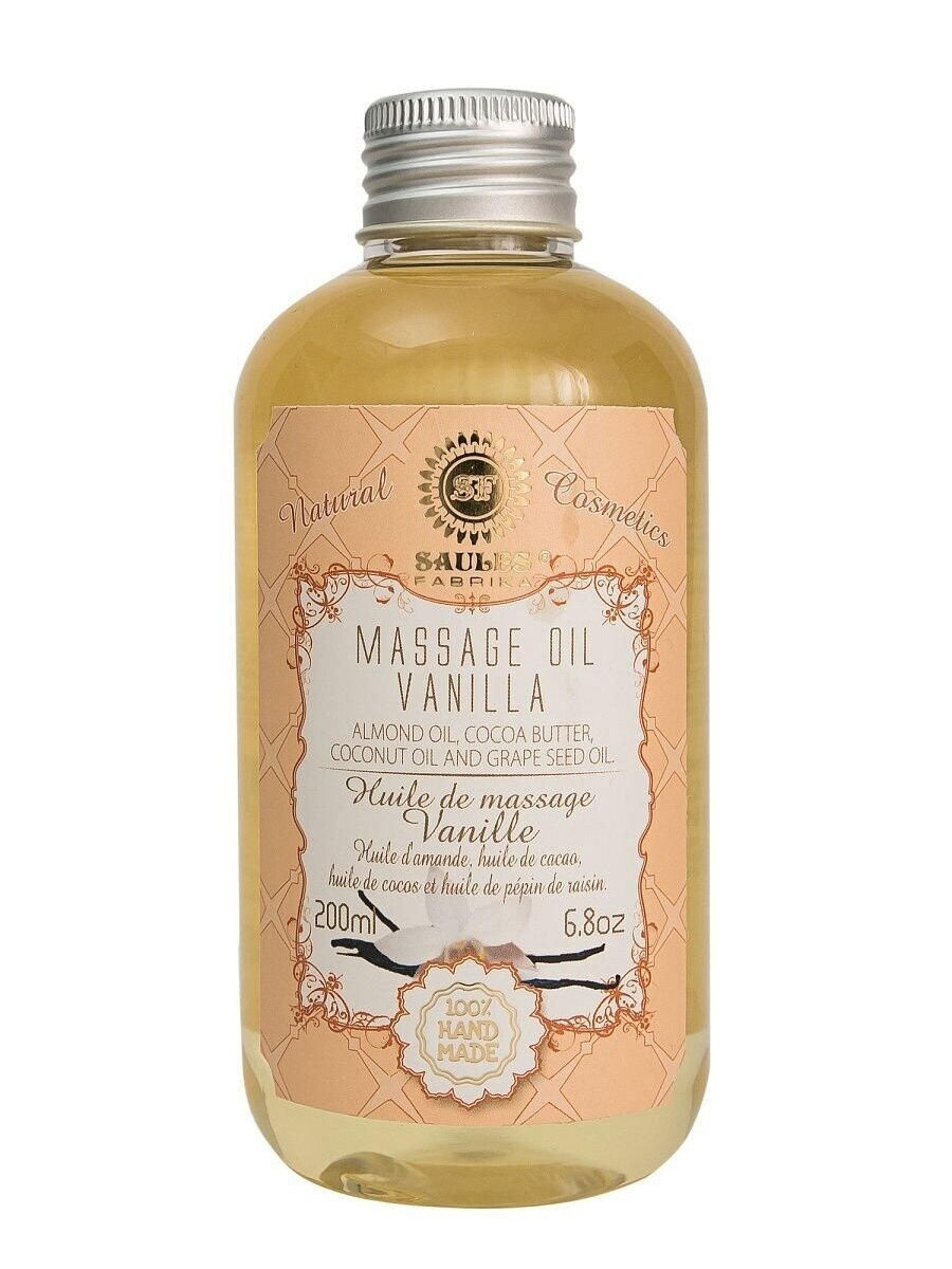 Masažo aliejus VANILLA Saules Fabrika, 200 ml