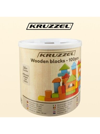 Medinės kaladėlės - 100 vnt. Kruzzel 22666