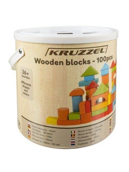Medinės kaladėlės - 100 vnt. Kruzzel 22666 4 Medinės kaladėlės - 100 vnt. Kruzzel 22666 4