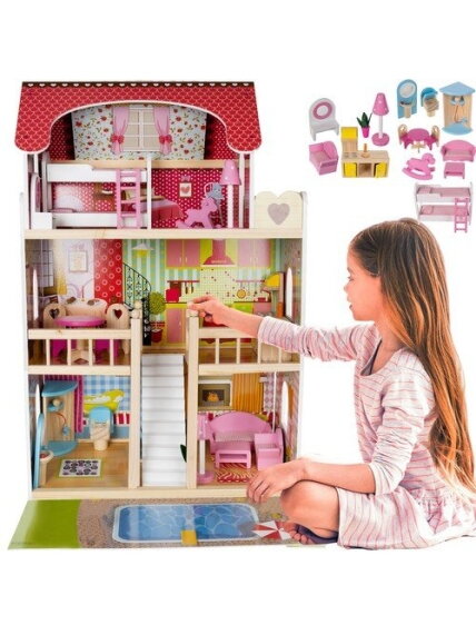 Medinis lėlių namelis – vila su baseinu D11251