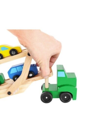 Medinis sunkvežimis - vilkikas + lengvųjų automobilių komplektas 22698 8 Medinis sunkvežimis - vilkikas + lengvųjų automobilių komplektas 22698 8