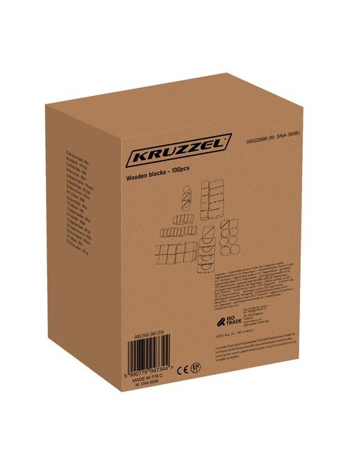Medinės kaladėlės - 100 vnt. Kruzzel 22666 12 Medinės kaladėlės - 100 vnt. Kruzzel 22666 12