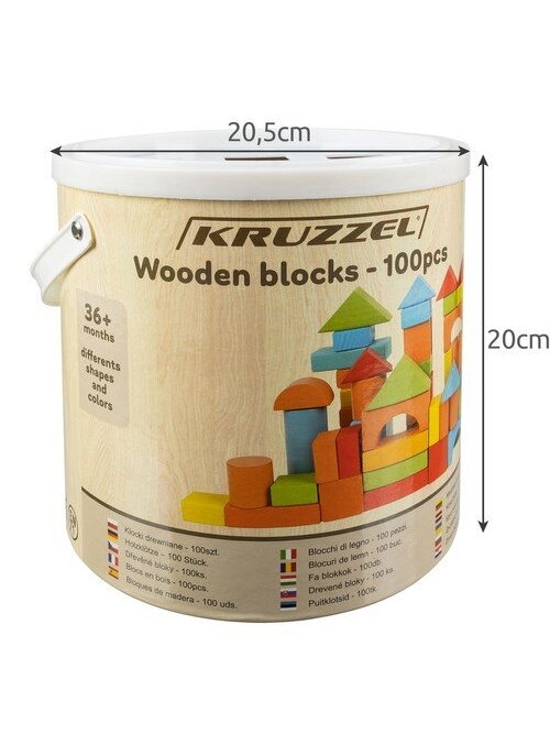 Medinės kaladėlės - 100 vnt. Kruzzel 22666 2 Medinės kaladėlės - 100 vnt. Kruzzel 22666 2