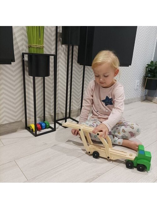 Medinis sunkvežimis - vilkikas + lengvųjų automobilių komplektas 22698 13 Medinis sunkvežimis - vilkikas + lengvųjų automobilių komplektas 22698 13