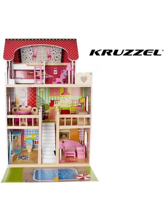 Medinis lėlių namelis – vila su baseinu D11251 1 Medinis lėlių namelis – vila su baseinu D11251 1