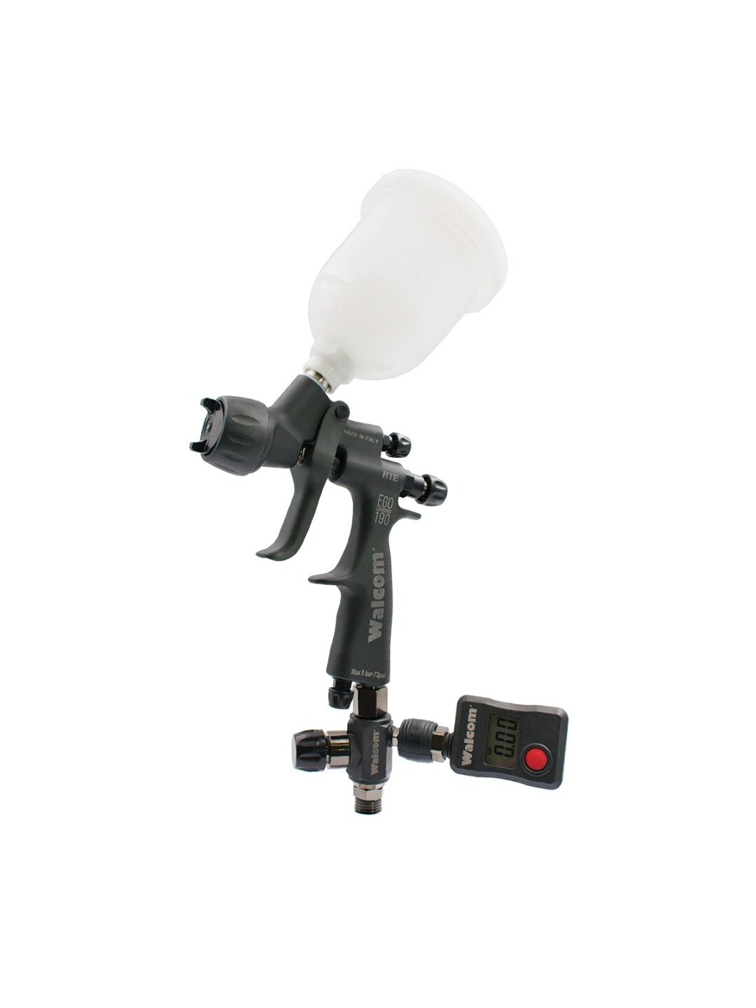 Mini dažymo pistoletas HTE 1.2 mm su manometru WALCOM GENESI CARBONIO Mini dažymo pistoletas HTE 1.2 mm su manometru WALCOM GENESI CARBONIO