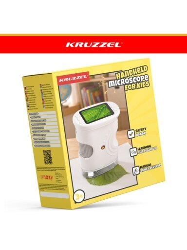 „Kruzzel“ baltas kišeninis mokomasis mikroskopas