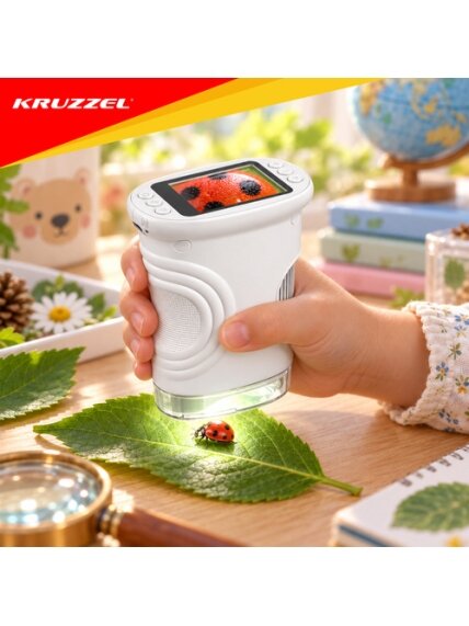 „Kruzzel“ baltas kišeninis mokomasis mikroskopas 26 „Kruzzel“ baltas kišeninis mokomasis mikroskopas 26